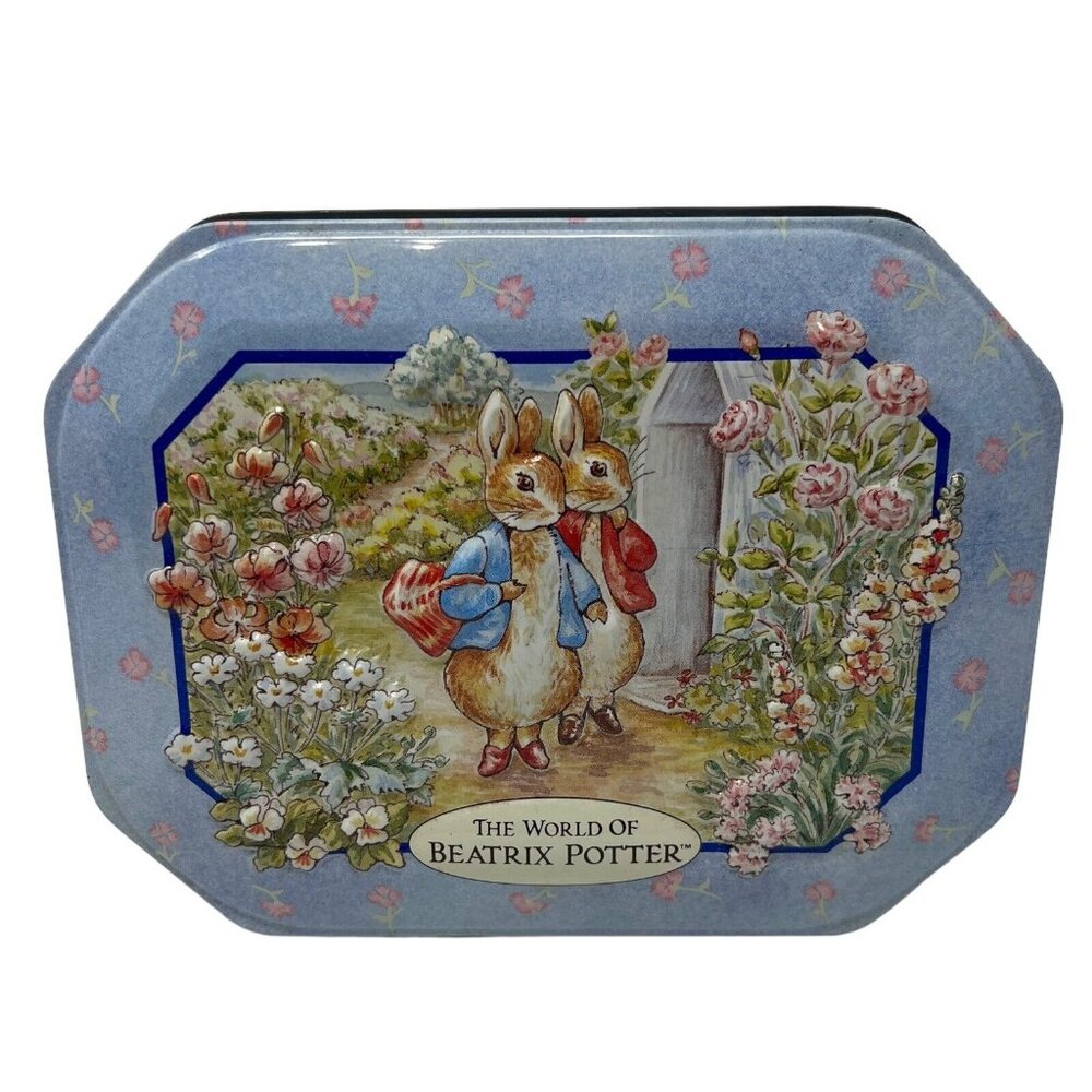 1995 The World of Beatrix Potter Empty Tin 3D Peter Rabbit Frederick Warne VTG
